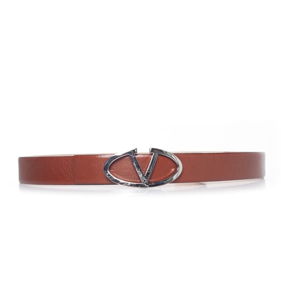 Valentino Garavani Bruine leren V-gesp riem - Image 1