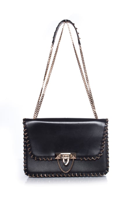 Valentino Demilune ketting leren schoudertas - Image 4