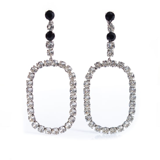 Saint Laurent Crystal XL Rookovale Oorbellen - Image 1