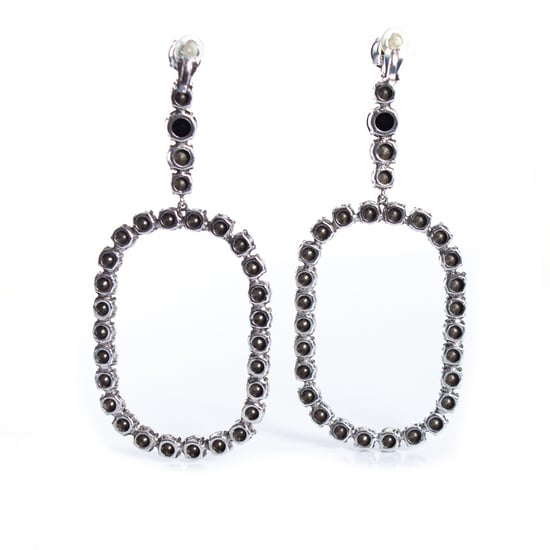 Saint Laurent Crystal XL Rookovale Oorbellen - Image 2