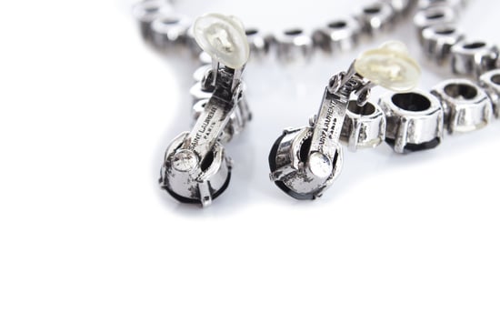 Saint Laurent Crystal XL Rookovale Oorbellen - Image 3
