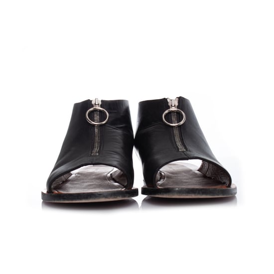 Celine Zwarte leren sandalen met rits - Image 4