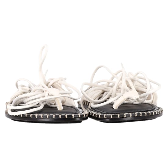 Ann Demeulemeester Zelfbindende Platte Sandalen in Wit Leer - Image 2