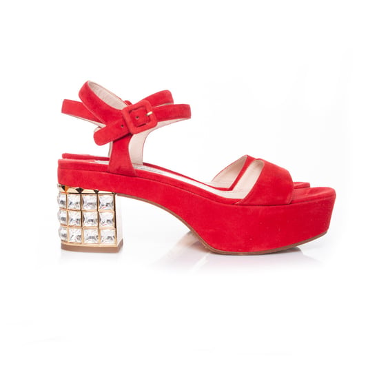 Miu Miu Kristallen versierde plateau sandalen - Image 6
