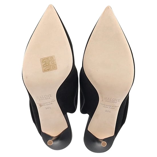 Malone Souliers Gespschoenen met Puntige Neus in Zwart Suède en Leer - Image 6