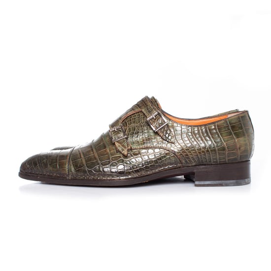 Santoni-schoenen in olijfgroen alligatorleer - Image 3