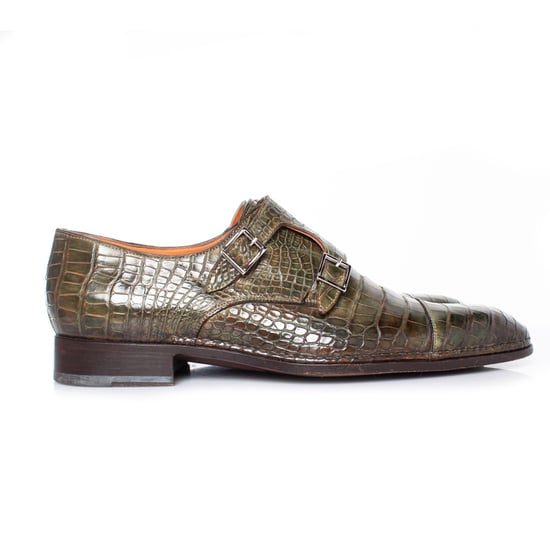 Santoni-schoenen in olijfgroen alligatorleer - Image 5