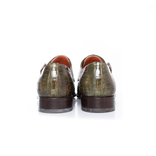 Santoni-schoenen in olijfgroen alligatorleer - Image 6