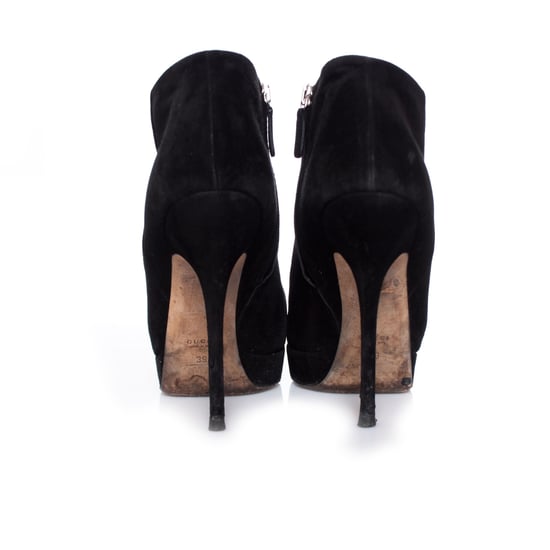 Gucci Zwarte suède plateau enkellaarsjes - Image 3