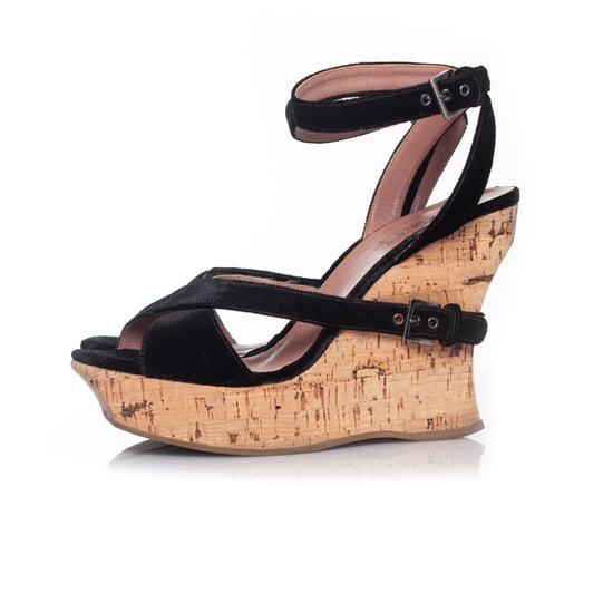 Alaia Cork wedge met zwart fluweel - Image 2