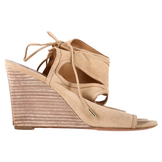 Aquazzura Sexy Thing Wedge in Beige Suède - Image 1