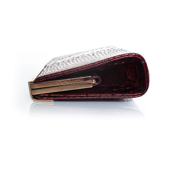 Jimmy Choo python leren clutch in metallic rood - Image 3