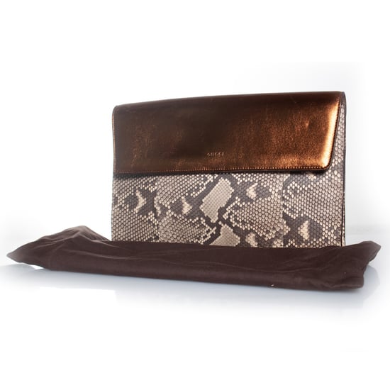 Gucci python leren clutch met metalen klep - Image 2