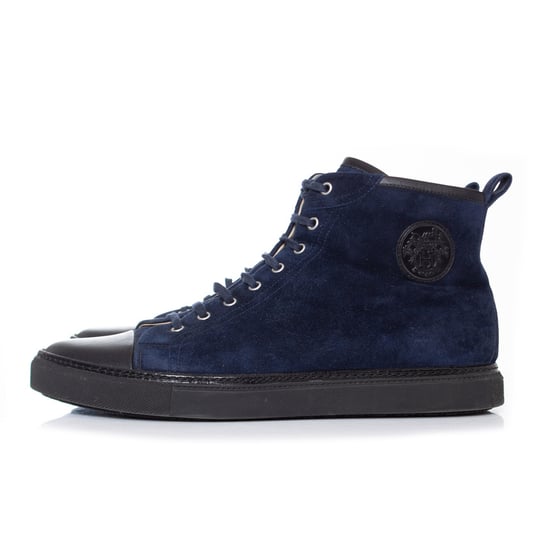 Hermes blauwe suède hoge sneakers - Image 2