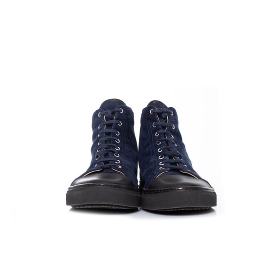 Hermes blauwe suède hoge sneakers - Image 3