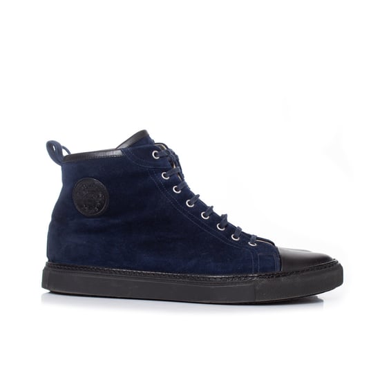 Hermes blauwe suède hoge sneakers - Image 5