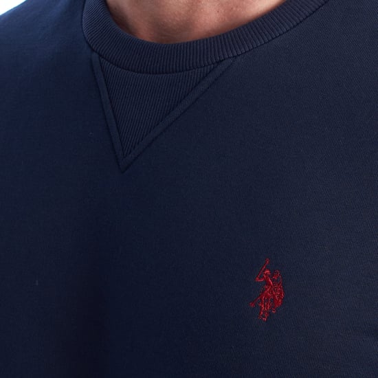 Herren-Fleece-Sweatshirt mit Rundhalsausschnitt US42187035 - Image 4