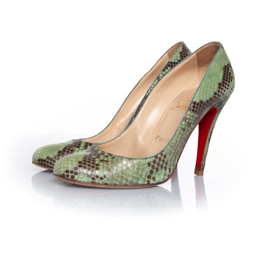 Christian Louboutin Python pumps in groen - Image 1