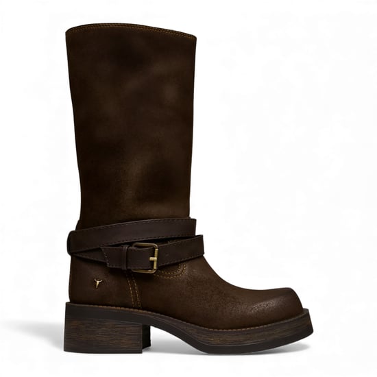 Windsorsmith Dames Brownie Suède Leren Halfhoge Western Rijlaarzen - Gotcha - Image 1