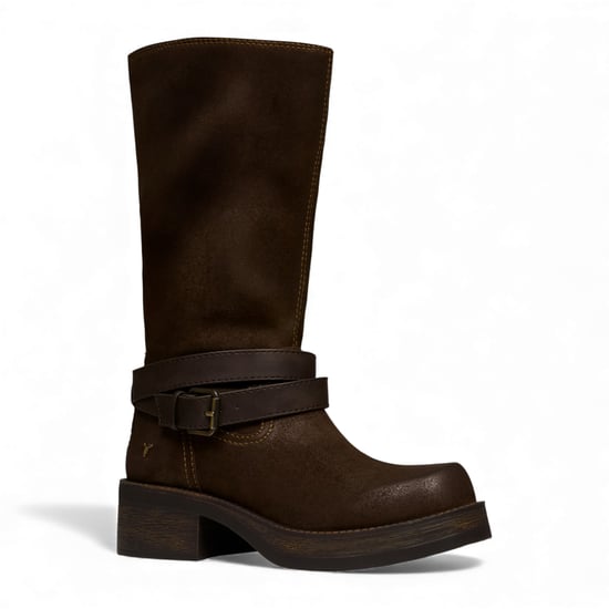 Windsorsmith Dames Brownie Suède Leren Halfhoge Western Rijlaarzen - Gotcha - Image 3