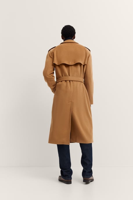 Bugatti Herren Trenchcoat met dubbele rij knopen en riem, wol-kasjmiermix - Image 2