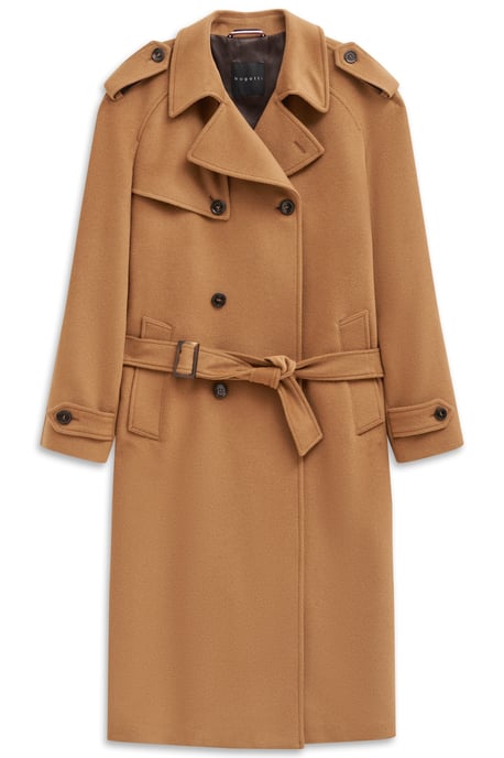 Bugatti Herren Trenchcoat met dubbele rij knopen en riem, wol-kasjmiermix - Image 3