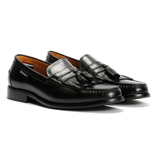 Ben Sherman Buster Leren Zwarte Mannelijke Instappers - Image 1