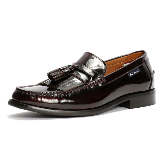Ben Sherman Buster Leren Heren Rode Instappers - Image 3