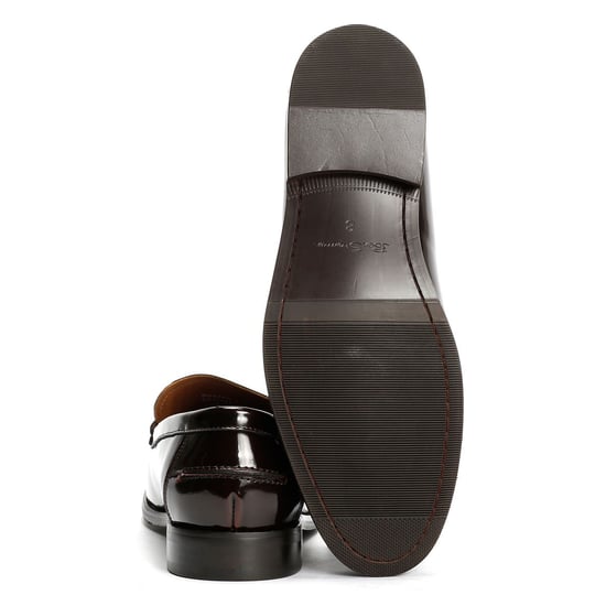 Ben Sherman Buster Leren Heren Rode Instappers - Image 4