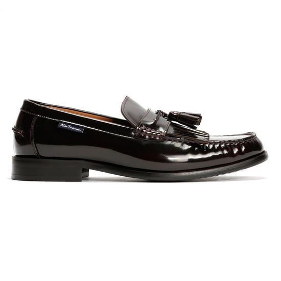 Ben Sherman Buster Leren Heren Rode Instappers - Image 5