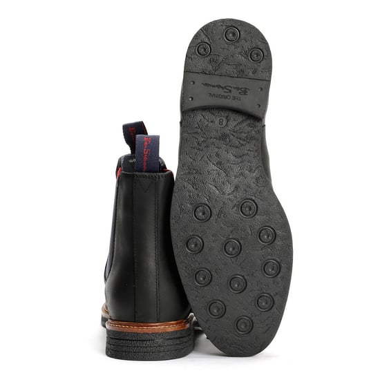Ben Sherman Walker Chelsea Leren Zwarte Herenlaarzen - Image 4