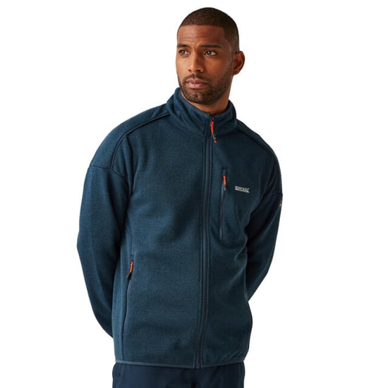Regatta Heren Kames Full Zip Fleecejack (Maanlicht Denim/Tangerine Tango) - Image 4