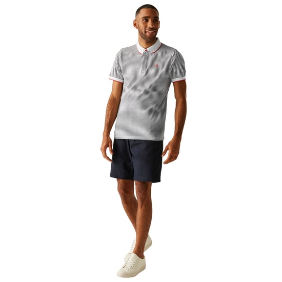 Regatta Heren Tiver Gestreept Poloshirt (Wit, Marine) - Image 3