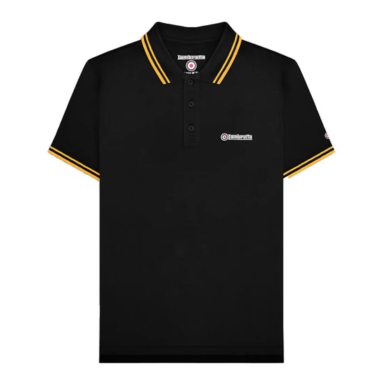 Lambretta Heren Tipped Big & Tall Poloshirt (Zwart/Goud) - Image 1
