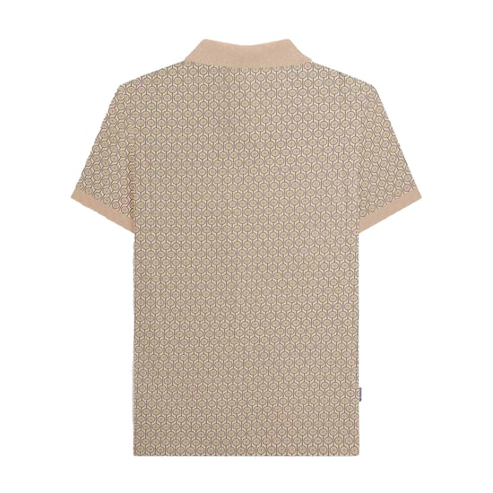 Lambretta Heren Geometrische Cirkel Grote & Lange Polo Shirt (Stone) - Image 2