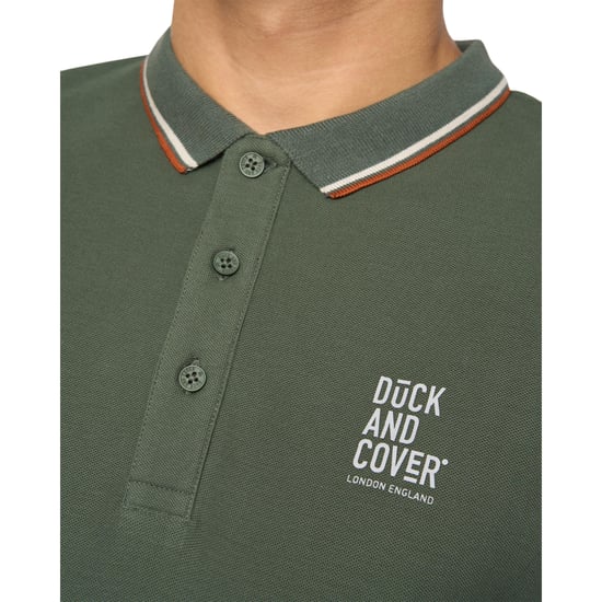 Duck and Cover Heren Melports Poloshirt (Kaki Groen) - Image 3