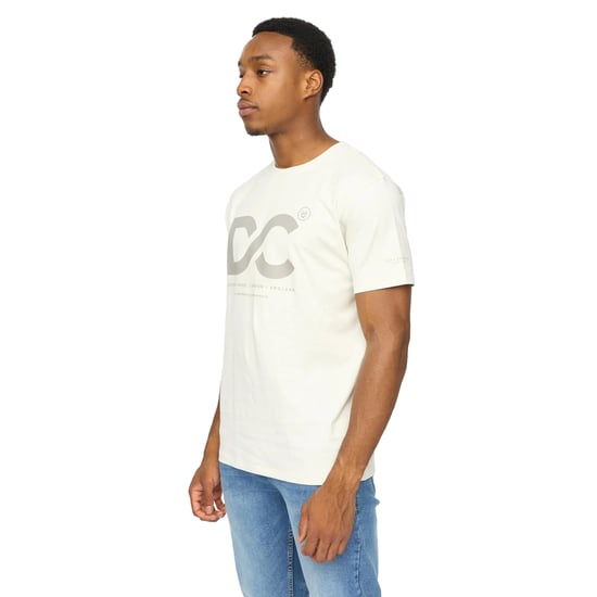 Duck and Cover Heren Polymoore Zware T-Shirt (Off White) - Image 3