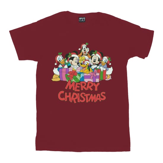 Disney Heren Mickey Mouse en vrienden Kerstmis T-Shirt (Bourgondië) - Image 1