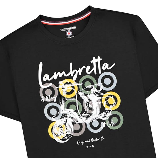 Lambretta Heren Scooter Brand Big & Tall T-Shirt (Zwart) - Image 3