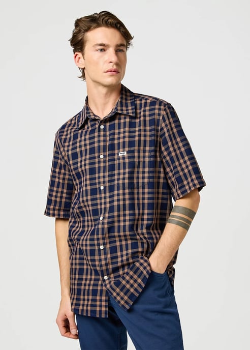 Wrangler - Shirt - Raw Umber - Indigo - Image 1