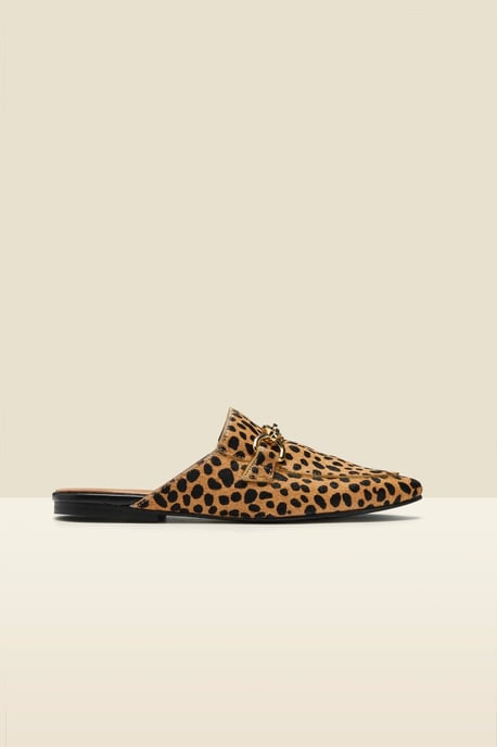Samba Cheetah Leather Backless Mule - Image 2