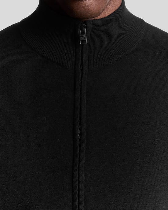 Lyle & Scott Mesh Logo gebreide trainingsjas - Wit - Image 3