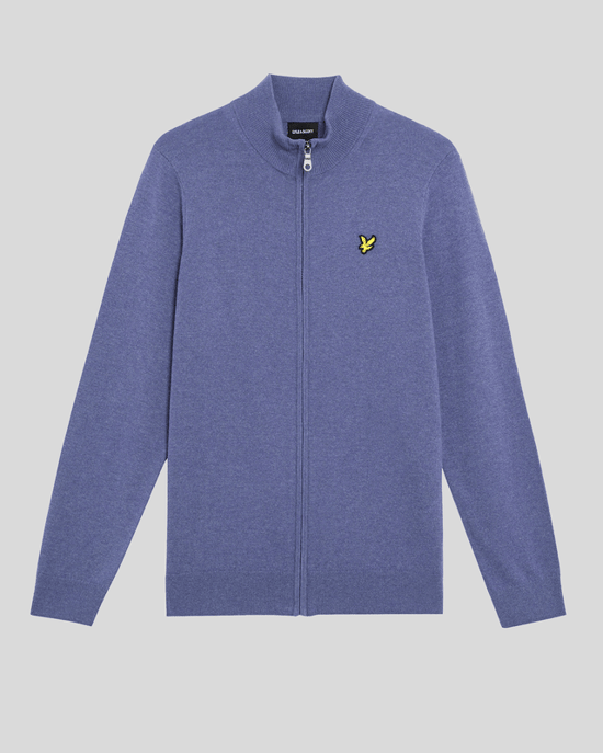 Lyle & Scott Lamswol Blend Rits Cardigan - Grijs - Image 5