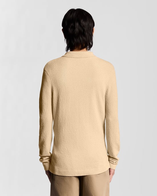 Lyle & Scott gebreide cardigan met kraag en textuur - beige - Image 4