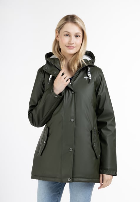 Schmuddelwedda Gewatteerd regenjack stormwolk Dames donkere olijf - Image 3