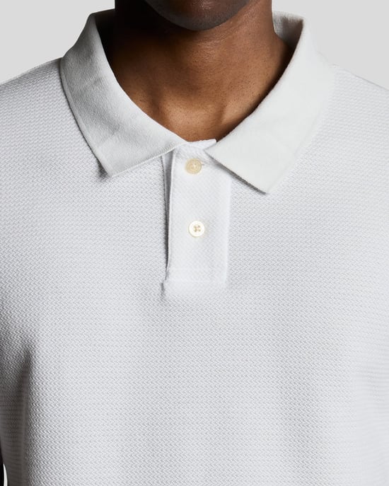 Jacquard Dobby Gebreide Polo Shirt - Image 3