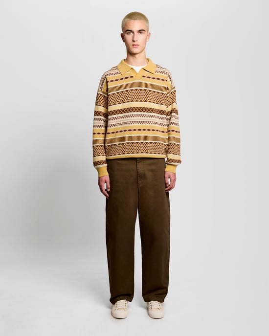 Lyle & Scott Fair Isle lamswolmix polotrui - geel - Image 2