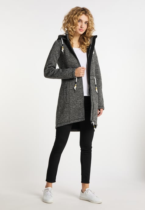 Schmuddelwedda Gebreide fleece jas fraully Dames grijs melange - Image 2