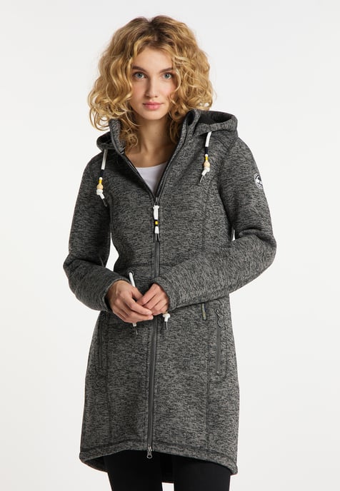 Schmuddelwedda Gebreide fleece jas fraully Dames grijs melange - Image 3