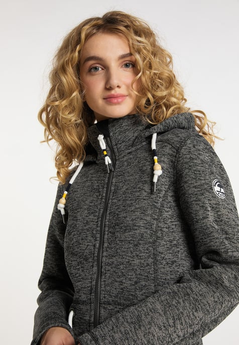 Schmuddelwedda Gebreide fleece jas fraully Dames grijs melange - Image 5